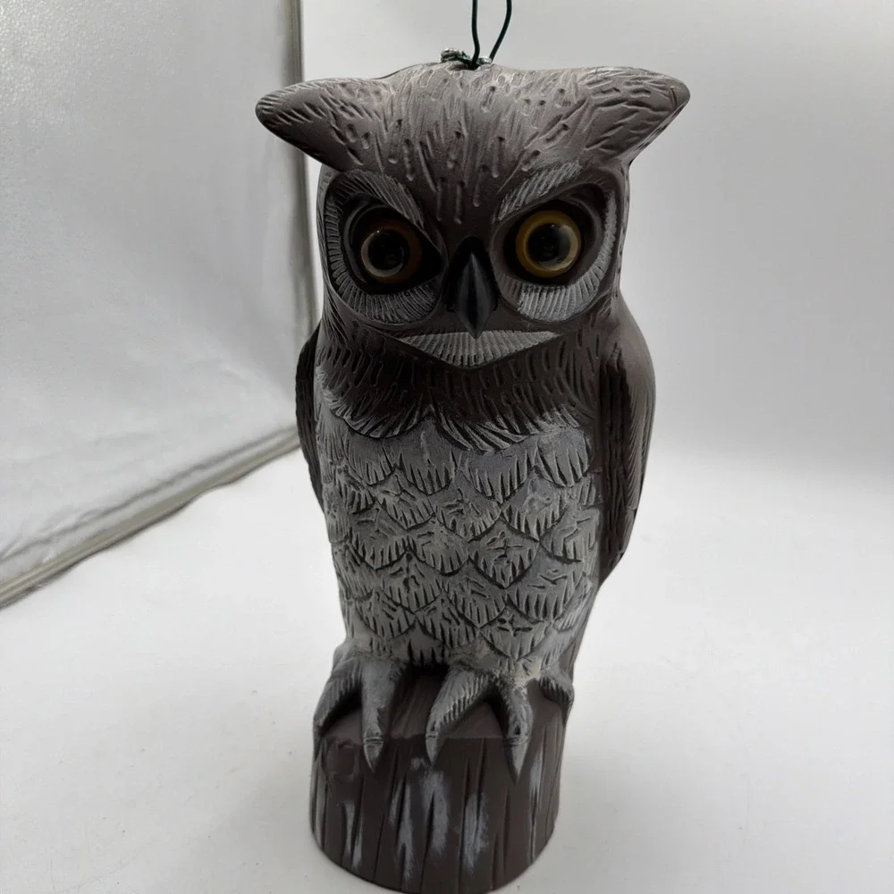Vtg Dalen Products Plastic Blow Mold 14in Owl Decoy Garden Pest Deterrent